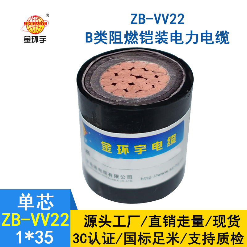 金環(huán)宇電纜 深圳阻燃vv22電纜價(jià)格 ZB-VV22-35 單芯電力電纜