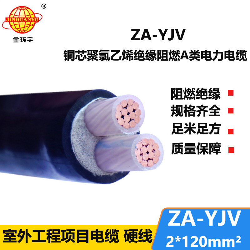 金環(huán)宇電線電纜 阻燃電線  ZA-YJV 2X120平方y(tǒng)jv120平方電力電纜