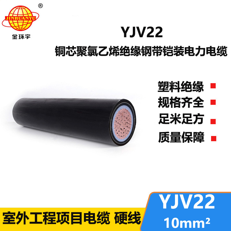 金環(huán)宇電線電纜 銅芯 鎧裝電纜 YJV22-10平方 單芯電力電纜