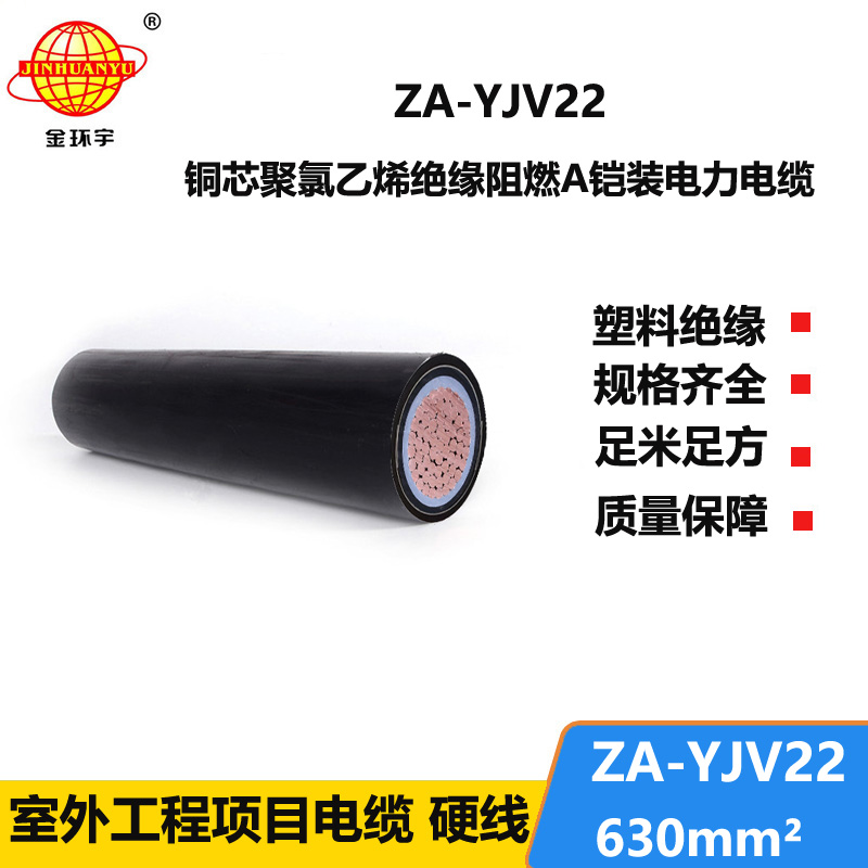 金環(huán)宇電纜 阻燃鎧裝電纜ZA-YJV22 630平方 yjv22鎧裝電纜